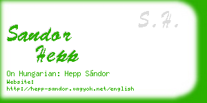 sandor hepp business card